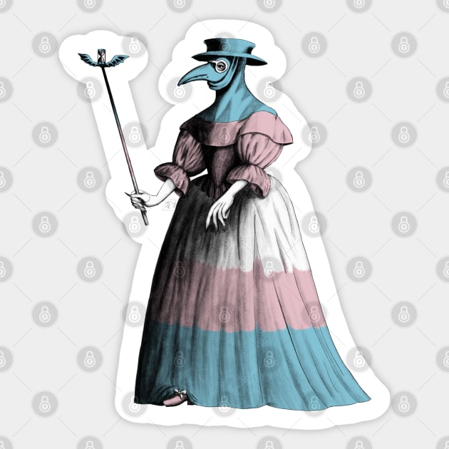 Trans Lady Plague Doctor (antique) Sticker by AlexTal
